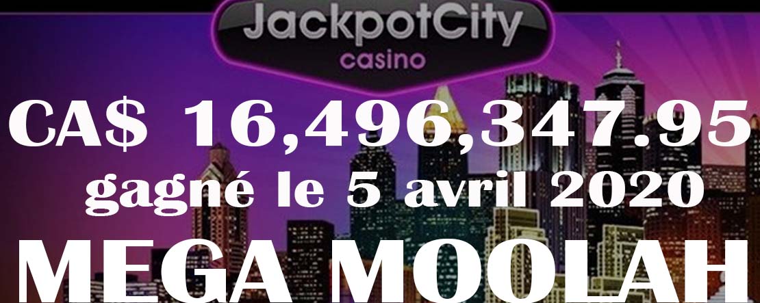 Grand gagnant Mega Moolah en 2020