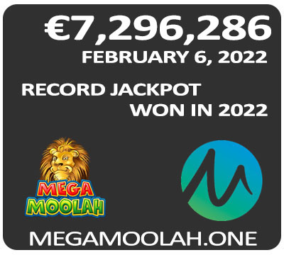 Mega Moolah winning record in 2022