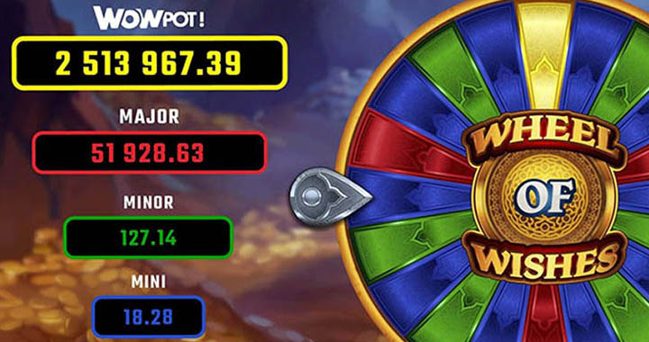Win the WowPot jackpot on Wheel of Wishes