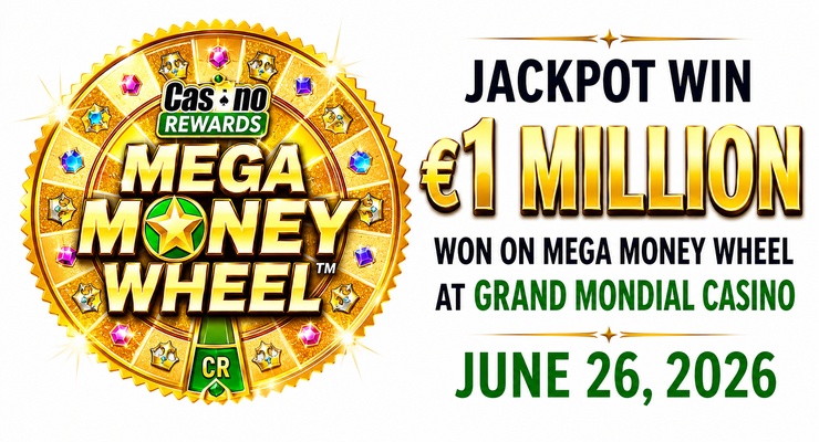 Mega Money Wheel jackpot winner of 1 million at Grand Mondial Casino in June 2026 Mega Money Wheel jackpot winner of 1 million at Grand Mondial Casino in June 2026